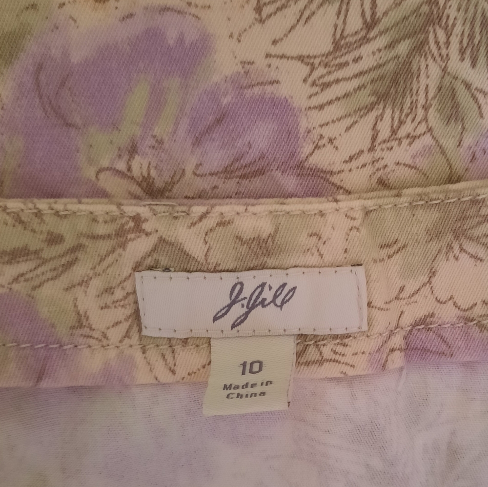J. Jill vintage cotton floral aline skirt sz 10 *W - Picture 4 of 6
